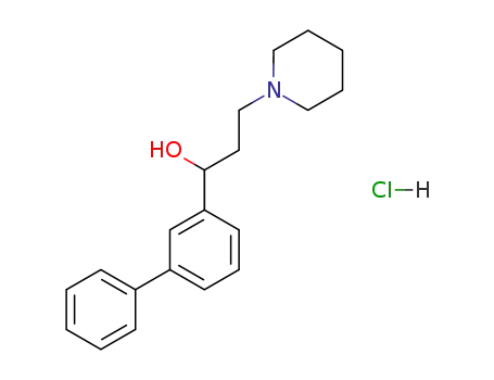 Molecular Structure of 50910-15-1 (alpha-(3-Biphenylyl)-1-piperidinepropanol hydrochloride)