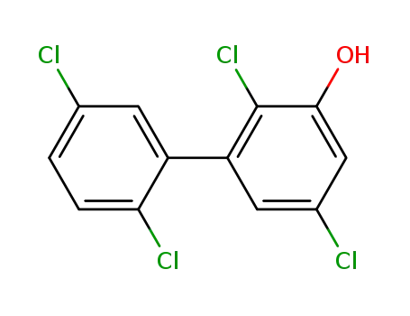 Molecular Structure of 51274-67-0 (3-hydroxy-2,5,2',5'-tetrachlorobiphenyl)