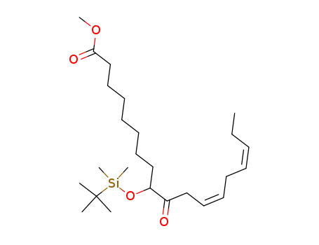 Molecular Structure of 359643-46-2 (methyl 9-[(tert-butyldimethylsilyl)oxy]-10-oxo-12(Z),15(Z)-octadecadienate)