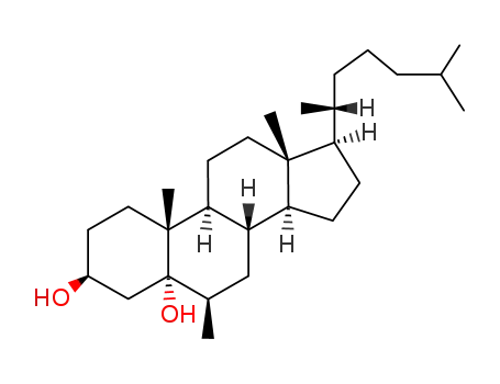Molecular Structure of 1857-81-4 (6β-methyl-5α-cholestane-3β,5α-diol)