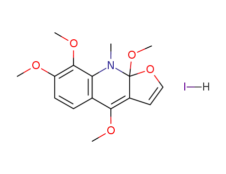 Molecular Structure of 123613-76-3 (4,7,8,9a-Tetramethoxy-9-methyl-9,9a-dihydro-furo[2,3-b]quinoline; hydriodide)