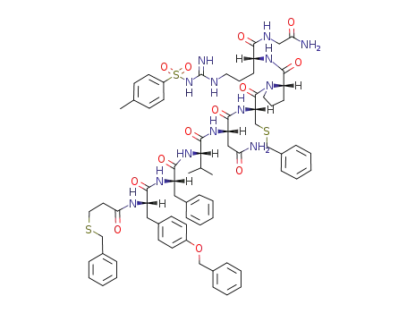 Molecular Structure of 50722-97-9 (Mpa(Bzl)-Tyr(Bzl)-Phe-Val-Asn-Cys(Bzl)-Pro-D-Arg(TOS)-Gly-NH<sub>2</sub>)