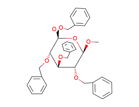 Molecular Structure of 4356-83-6 (METHYL 2,3,4-TRI-O-BENZYL-§-D-GLUCURONIC ACID, BENZYL ESTER)