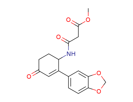 Malonamic acid,N-[2-[3,4-(methylenedioxy)phenyl]-4-oxo-2-cyclohexen-1-yl]-, methyl ester(7CI,8CI) cas  7628-61-7