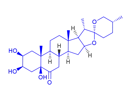 Molecular Structure of 876908-22-4 ((25R)-2β,3β,5-trihydroxy-5β-spirostan-6-one)