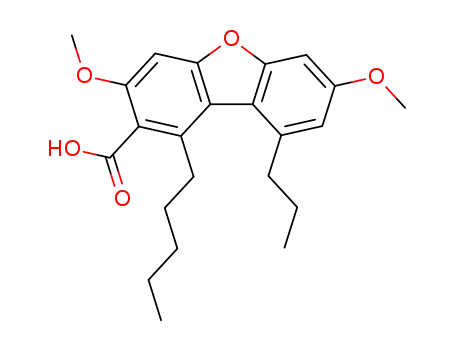 Molecular Structure of 106533-78-2 (3,7-dimethoxy-1-pentyl-9-propyldibenzofuran-2-carboxylic acid)