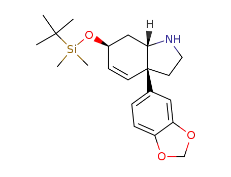 (3aR,6S,7aS)-6-(tert-butyldimethylsilyloxy)-3a,6,7,7a-tetrahydro-3a-[3',4'-(methylenedioxy)phenyl]indoline