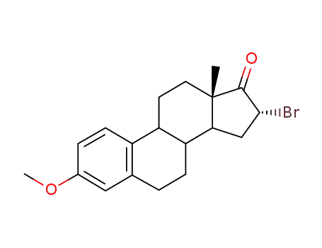 Molecular Structure of 10324-68-2 (Estra-1,3,5(10)-trien-17-one,16-bromo-3-methoxy-, (16a)- (9CI))