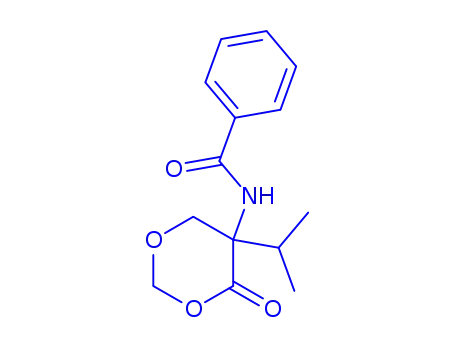 Molecular Structure of 51127-25-4 (DL-5-BENZOYLAMINO-5-ISOPROPYL-4-OXO-1,3-DIOXANE, 99)