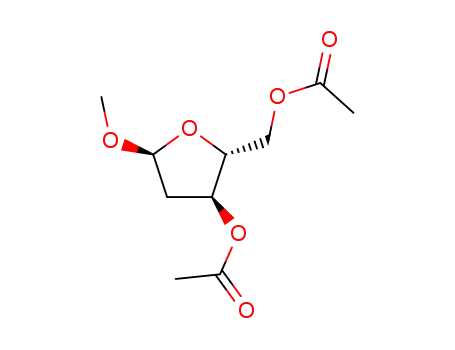 Molecular Structure of 23701-40-8 (methyl 3,5-di-O-acetyl-2-deoxy-α-D-ribofuranoside)