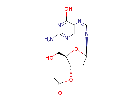 Molecular Structure of 51549-58-7 (3'-O-ACETYL-2'-DEOXYGUANOSINE)