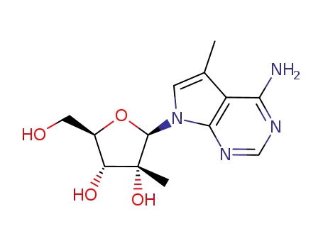 Molecular Structure of 443642-53-3 (5-Methyl-7-(2-C-methyl-beta-D-ribofuranosyl)-7H-pyrrolo[2,3-d]pyrimidin-4-amine)