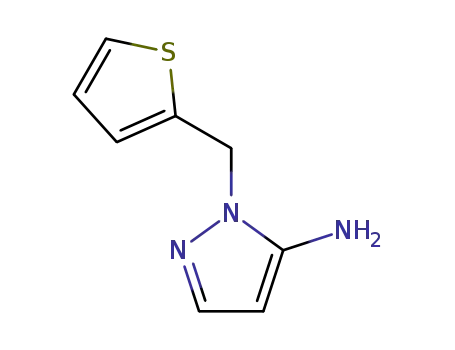 Molecular Structure of 4394-26-7 (1-(THIEN-2-YLMETHYL)-1H-PYRAZOL-5-AMINE)