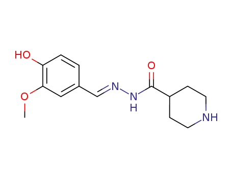 Molecular Structure of 101117-09-3 (piperidine-4-carboxylic acid vanillylidenehydrazide)