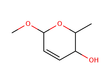 Molecular Structure of 26922-36-1 (6-methoxy-2-methyl-3,6-dihydro-2H-pyran-3-ol)