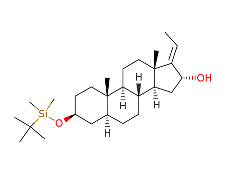 Molecular Structure of 216572-47-3 ((3β,5α,16α,17E)-3-{[(tert-butyl)dimethylsilyl]oxy}-pregn-17(20)-en-16-ol)