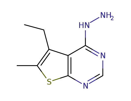 티에노[2,3-d]피리미딘-4(1H)-온, 5-에틸-6-메틸-, 히드라존(9CI)