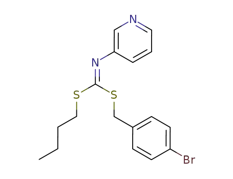 Molecular Structure of 51308-80-6 ((4-Bromophenyl)methyl butyl-3-pyridinylcarbonimidodithioate)