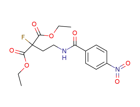 Molecular Structure of 5688-33-5 (2-Fluor-2-<2-(4-nitro-benzoylamino)-aethyl>-malonsaeure-diaethylester)