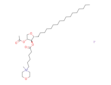 4-[5-((2R,3R,4R)-4-Acetoxy-2-heptadecyl-tetrahydro-furan-3-yloxycarbonyl)-pentyl]-4-methyl-morpholin-4-ium; iodide