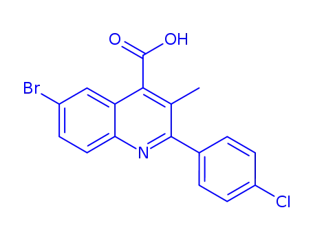 Molecular Structure of 438531-53-4 (6-BROMO-2-(4-CHLOROPHENYL)-3-METHYLQUINOLINE-4-CARBOXYLIC ACID)