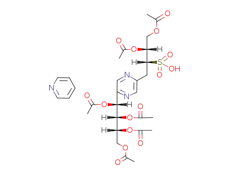 Molecular Structure of 82995-49-1 (2-(D-arabino-tetraacetoxybutyl)-5-(3,4-diacetoxy-2-sulfobutyl)pyrazine)