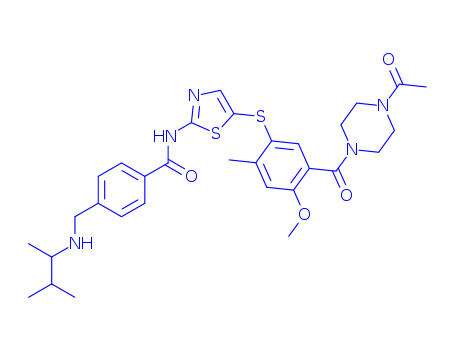 N-(5-((5-(4-acetylpiperazine-1-carbonyl)-4-methoxy-2-methylphenyl)thio)thiazol-2-yl)-4-(((3-methylbutan-2-yl)amino)methyl)benzamide