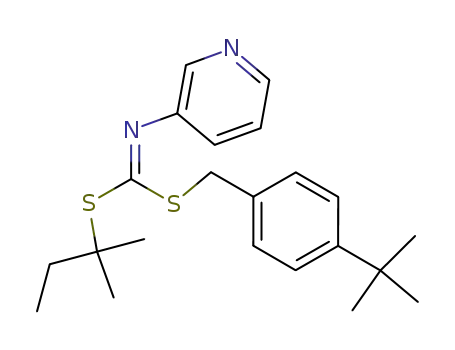 Molecular Structure of 51379-05-6 ((4-(1,1-Dimethylethyl)phenyl)methyl 1,1-dimethylpropyl-3-pyridinylcarbonimidodithioate)