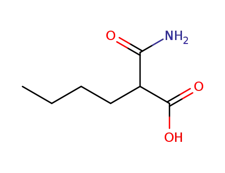 Molecular Structure of 4431-51-0 (Hexanoic  acid,  2-(aminocarbonyl)-)