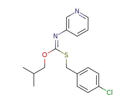 Molecular Structure of 51308-78-2 (S-((4-Chlorophenyl)methyl) O-(2-methylpropyl)-3-pyridinylcarbonimidothioate)