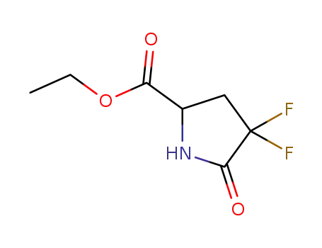 Molecular Structure of 1274722-80-3 (ethyl 4,4-difluoro-5-oxopyrrolidine-2-carboxylate)