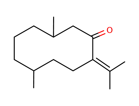 Molecular Structure of 69239-69-6 (2-isopropylidene-5,9-dimethyl-cyclodecanone)