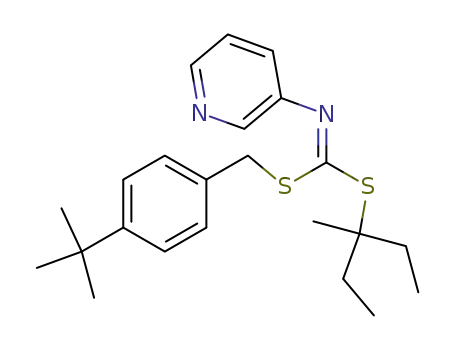 Molecular Structure of 51308-59-9 ((4-(1,1-Dimethylethyl)phenyl)methyl 1-ethyl-1-methylpropyl-3-pyridinylcarbonimidodithioate)
