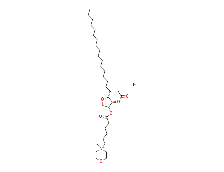 4-[5-((3R,4R,5R)-4-Acetoxy-5-heptadecyl-tetrahydro-furan-3-yloxycarbonyl)-pentyl]-4-methyl-morpholin-4-ium; iodide