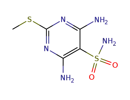 Molecular Structure of 51461-76-8 (4,6-Diamino-2-methylthio-5-pyrimidinesulfonamide)