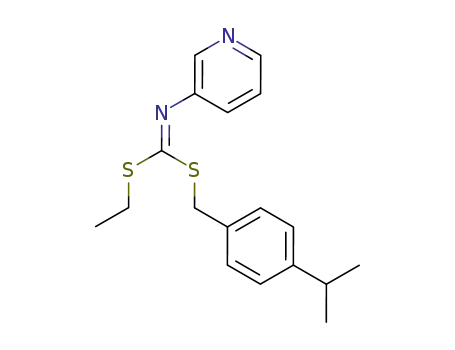 Molecular Structure of 51308-73-7 (Ethyl (4-(1-methylethyl)phenyl)methyl-3-pyridinylcarbonimidodithioate)