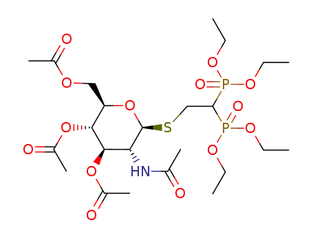 tetraethyl 2-(3,4,6-tri-O-acetyl-2-acetamido-2-deoxy-β-D-glucopyranosylthio)ethane-1,1-diyldiphosphonate