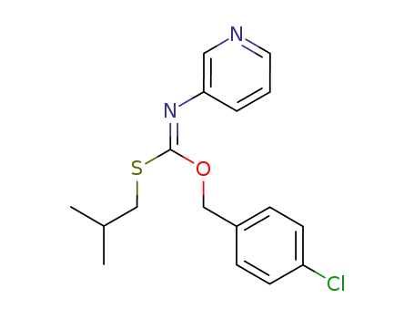 Molecular Structure of 51308-77-1 (O-((4-Chlorophenyl)methyl) S-(2-methylpropyl)-3-pyridinylcarbonimidothioate)