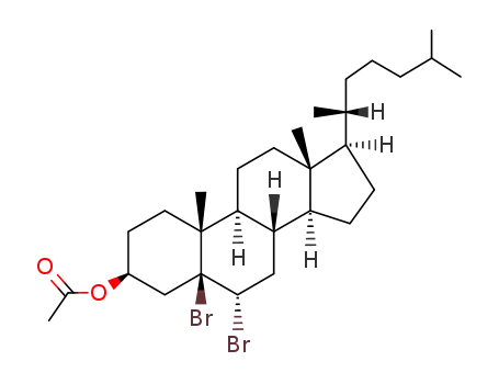 acetic acid-(5,6α-dibromo-5β-cholestan-3β-yl ester)