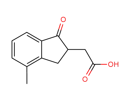 Molecular Structure of 91963-22-3 (2-Carboxymethyl-4-methyl-indanon-<sup>(1)</sup>)