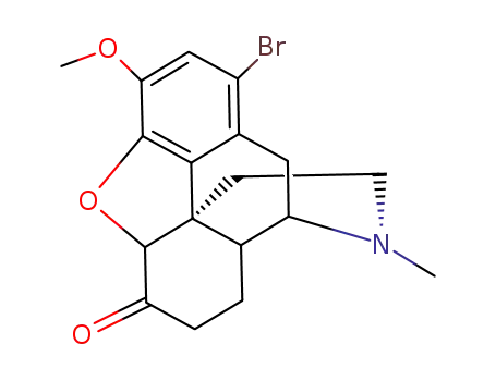 Molecular Structure of 51547-73-0 (1-bromo-3-methoxy-17-methyl-4,5-epoxymorphinan-6-one)