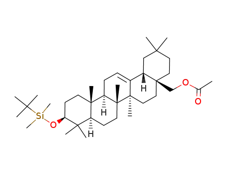 Acetic acid (4aS,6aS,6bR,8aR,10S,12aR,12bR,14bS)-10-(tert-butyl-dimethyl-silanyloxy)-2,2,6a,6b,9,9,12a-heptamethyl-1,3,4,5,6,6a,6b,7,8,8a,9,10,11,12,12a,12b,13,14b-octadecahydro-2H-picen-4a-ylmethyl ester