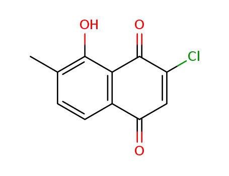 Molecular Structure of 95393-69-4 (1,4-Naphthalenedione, 2-chloro-8-hydroxy-7-methyl-)