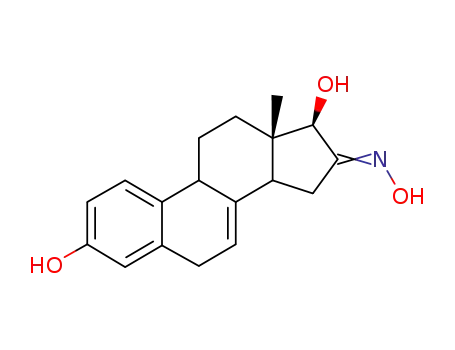 Molecular Structure of 5173-43-3 ((16E)-3,17-dihydroxyestra-1,3,5(10),7-tetraen-16-one oxime)