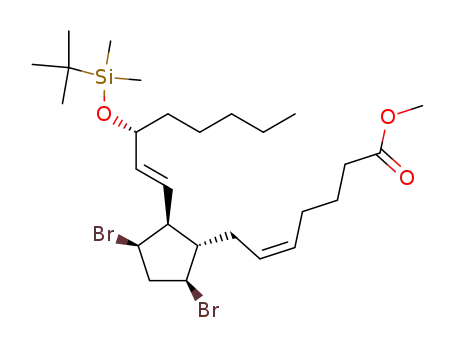 (Z)-7-{(1S,2S,3R,5S)-3,5-Dibromo-2-[(E)-(R)-3-(tert-butyl-dimethyl-silanyloxy)-oct-1-enyl]-cyclopentyl}-hept-5-enoic acid methyl ester