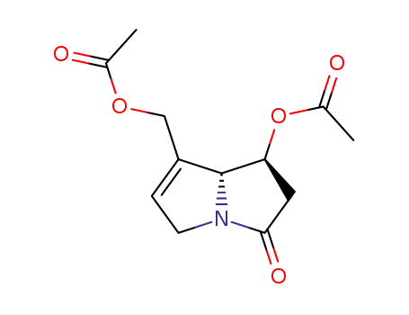 Molecular Structure of 106540-98-1 ((1S-cis)-1-acetyloxy-7-<(acetyloxy)methyl>-1,2,5,7a-tetrahydro-3H-pyrrolizin-3-one)