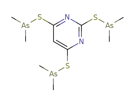 Molecular Structure of 51678-03-6 (2,4,6-Pyrimidinetriyltris(thio)tris(dimethylarsenic))