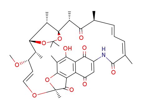 Molecular Structure of 51757-21-2 (2-hydroxy-11-methoxy-3,7,12,15,15,18,20,24,32-nonamethyl-8,14,16,33-tetraoxa-26-azapentacyclo[25.3.1.1~4,7~.1~13,17~.0~5,30~]tritriaconta-1(30),2,4,9,21,23,27-heptaene-6,19,25,29,31-pentone (non-preferred name))