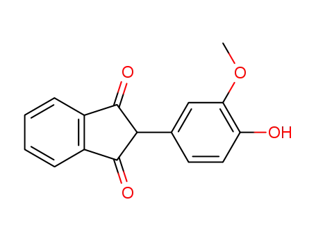 Molecular Structure of 51870-22-5 (2-(4-hydroxy-3-methoxyphenyl)-1H-indene-1,3(2H)-dione)