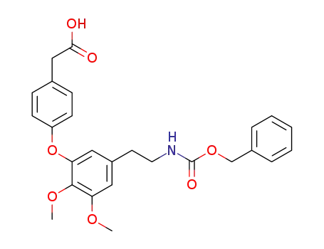Molecular Structure of 18110-78-6 ({4-[5-(2-benzyloxycarbonylamino-ethyl)-2,3-dimethoxy-phenoxy]-phenyl}-acetic acid)